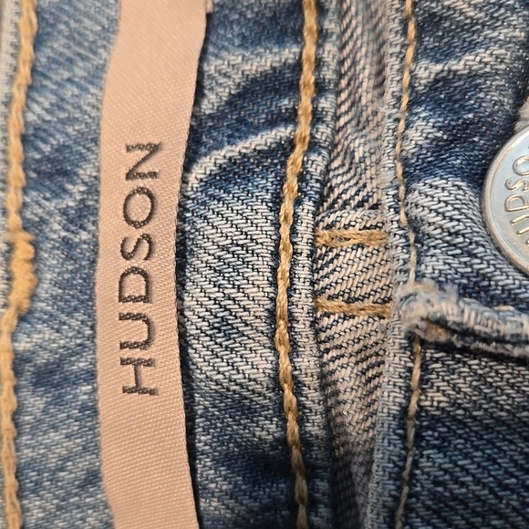 HUDSON BARBARA HI-RISE VENT BABY BOOTCUT JEANS. SIZE 30. INDIGO PEACE. - Picture 3 of 14